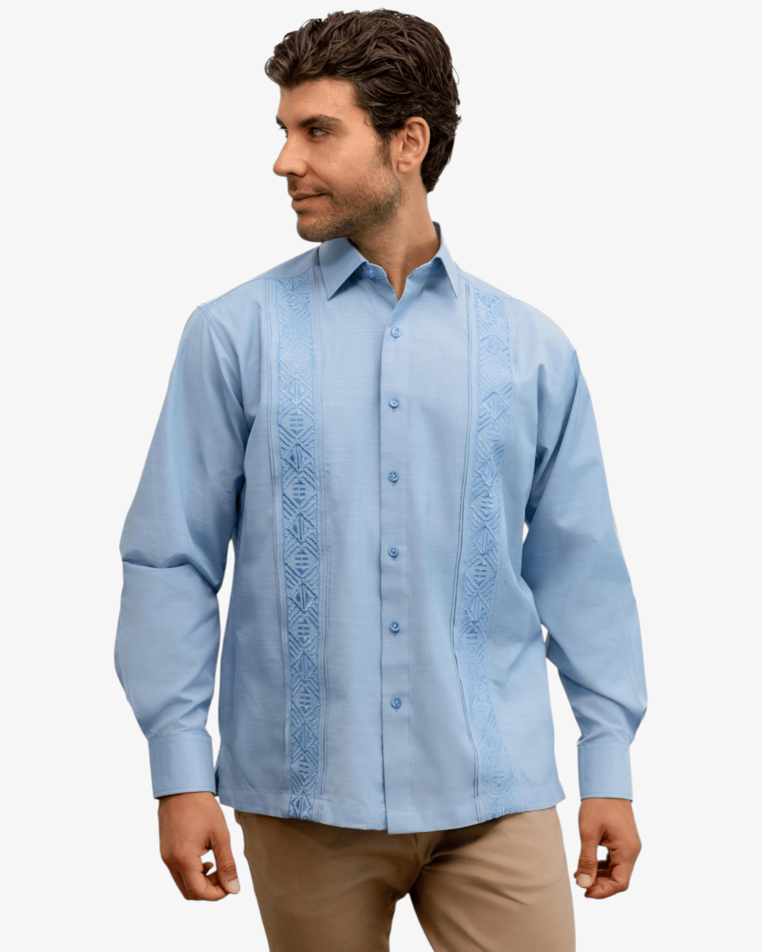 Manchester Guayabera Alforzas Artesanales - Sin Bolsas - Manga Larga - Manchester