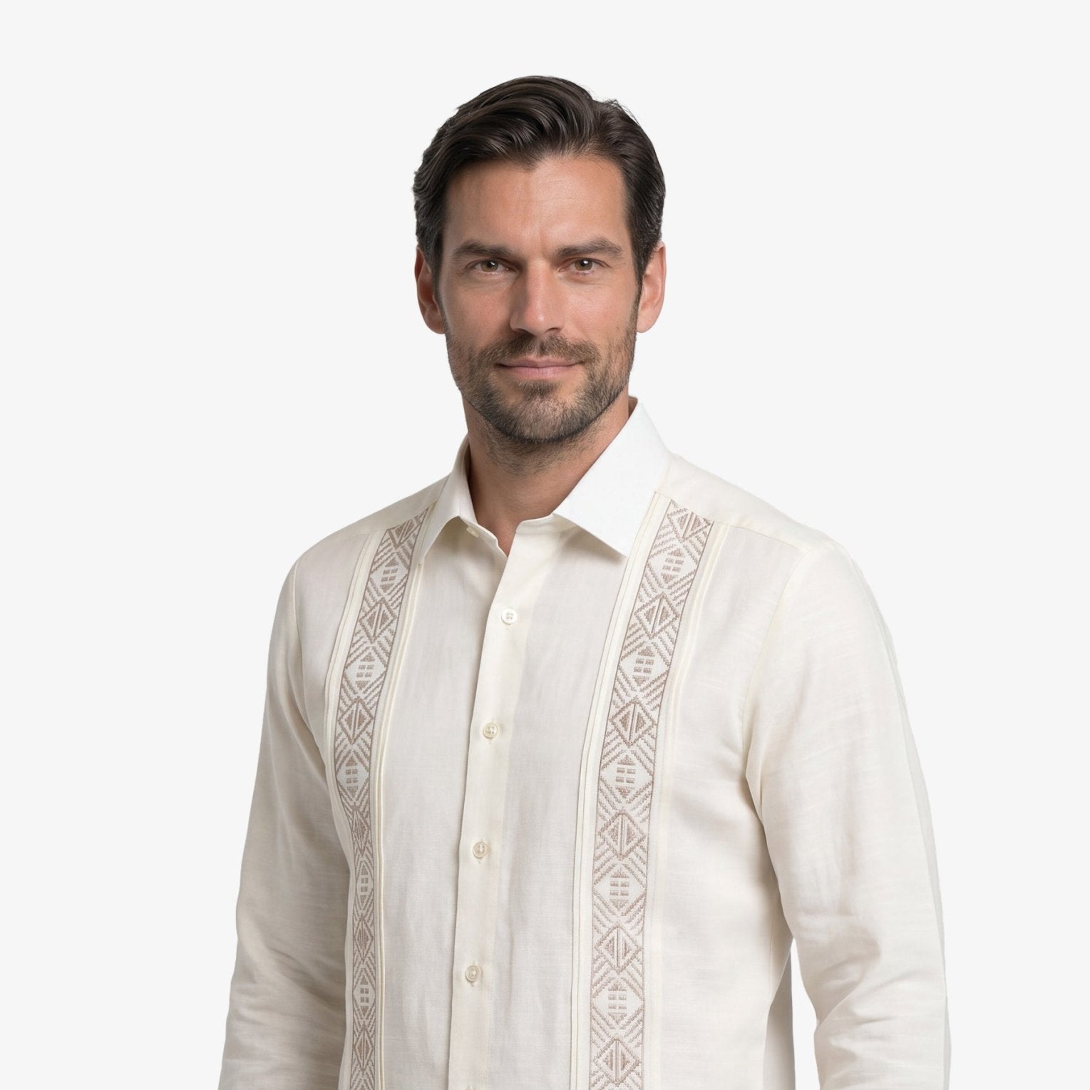 Manchester Guayabera Alforzas Artesanales - Sin Bolsas - Manga Larga - Manchester