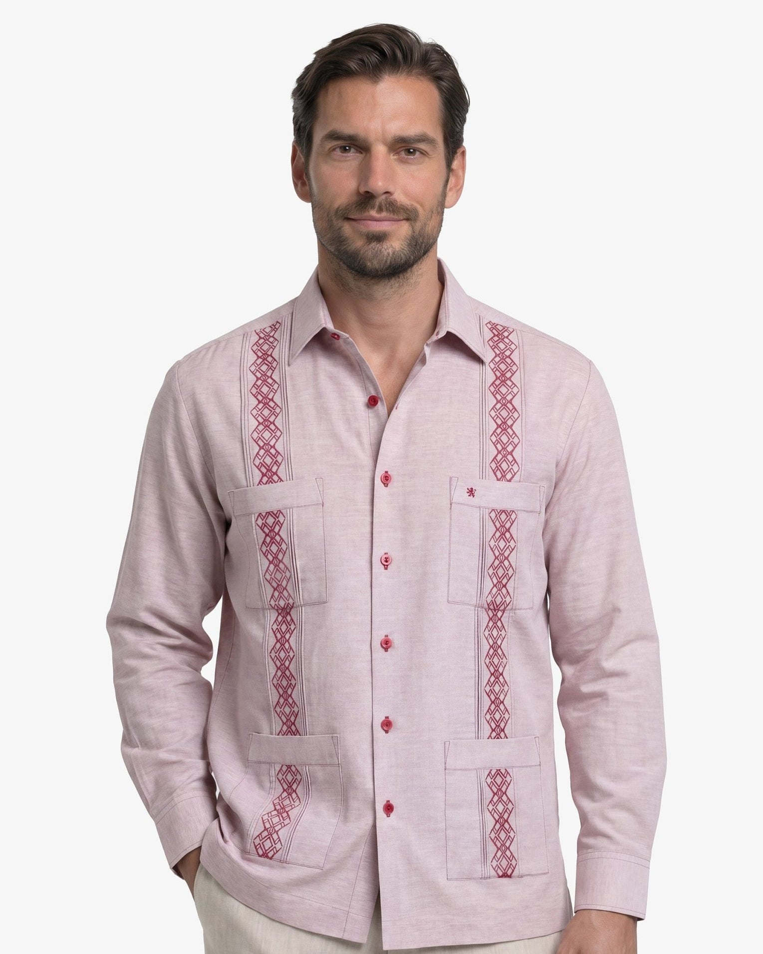 Manchester Guayabera Alforzas Artesanales y Bordado en Relieve - Manchester