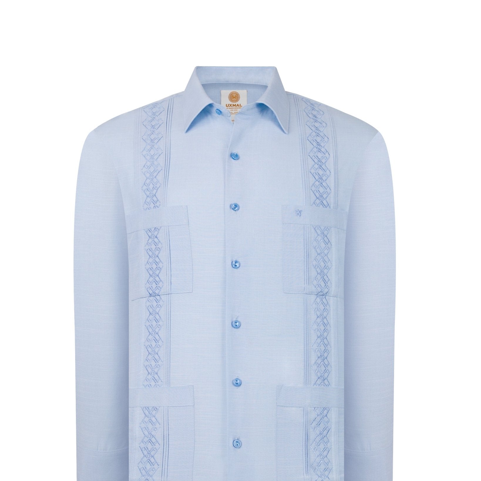 Manchester Guayabera Alforzas Artesanales y Bordado en Relieve - Manchester