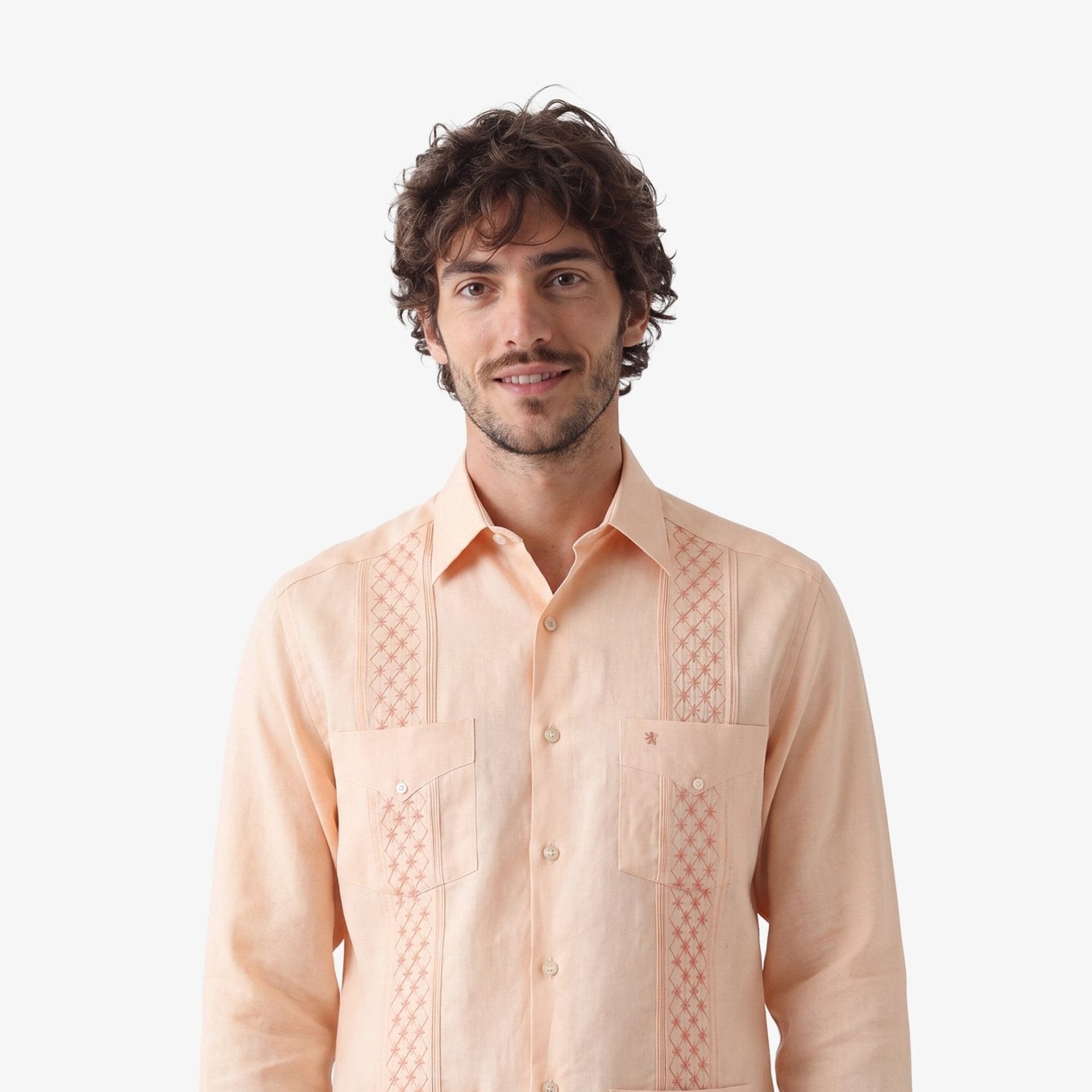 Manchester Guayabera Bordada Floral Premium Manga Larga - Manchester
