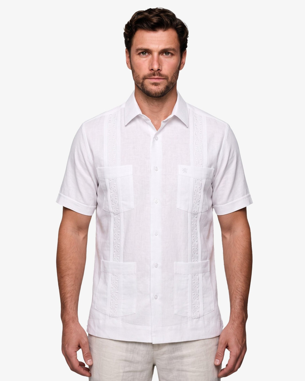 Manchester Guayabera Casual Mezcla Poliéster y Algodón - Manchester