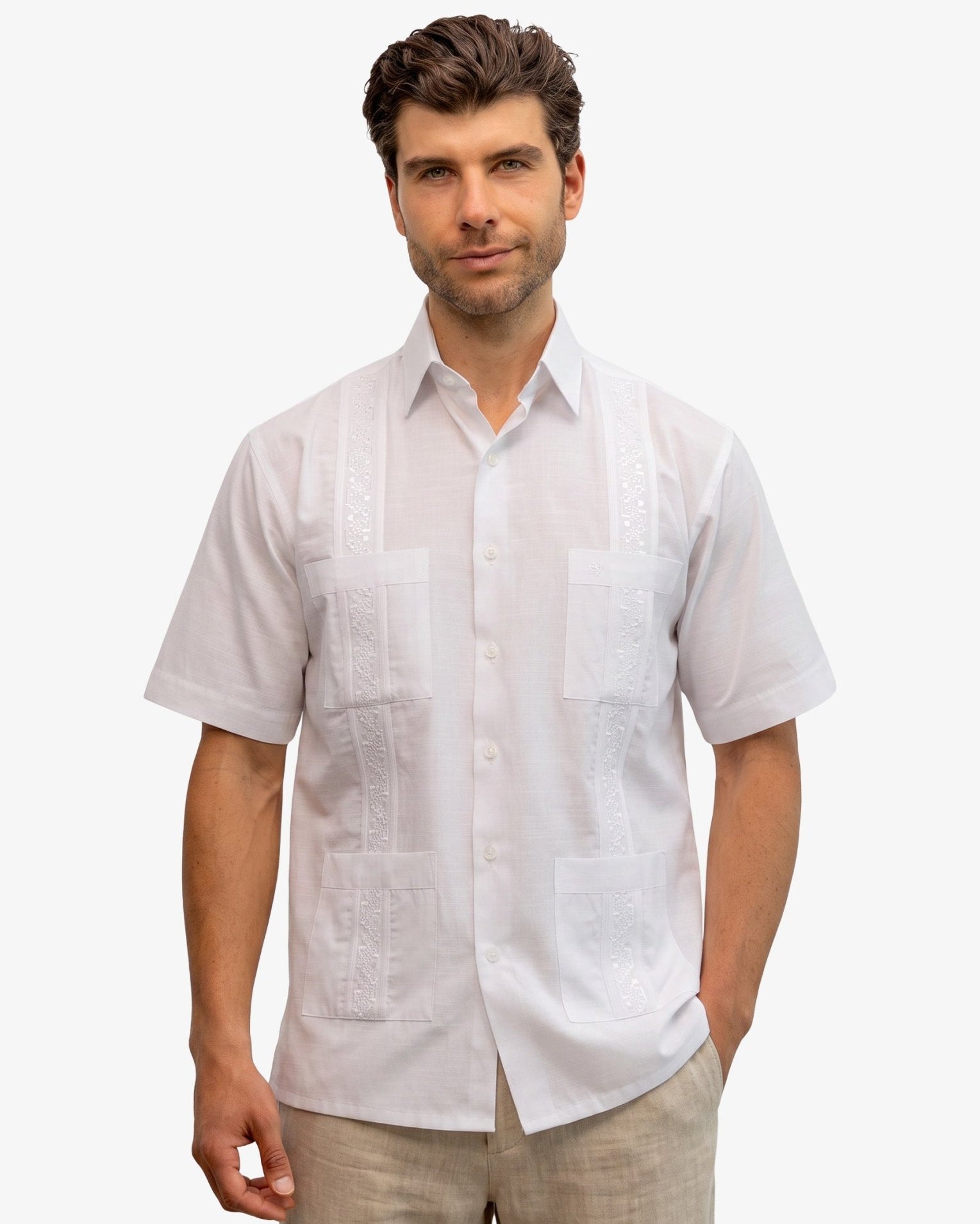 Manchester Guayabera Casual Mezcla Poliéster y Algodón - Manchester