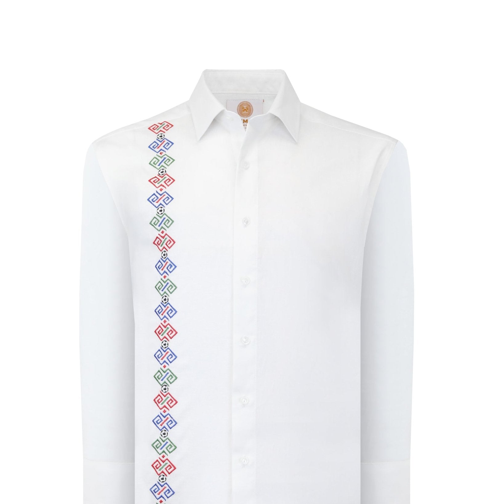 Manchester Guayabera de Lino Edición Especial Mundial 2026 – Sin Bolsas Manga Larga - Manchester