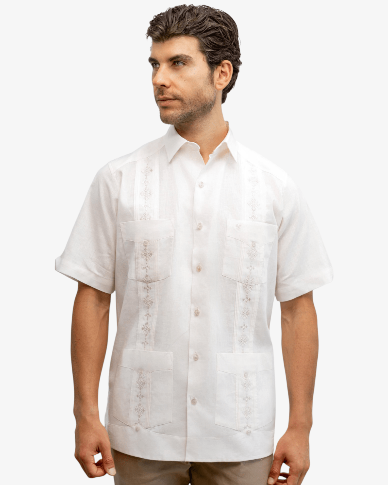Manchester Guayabera Lino-Algodón Diseño Liso - Manchester