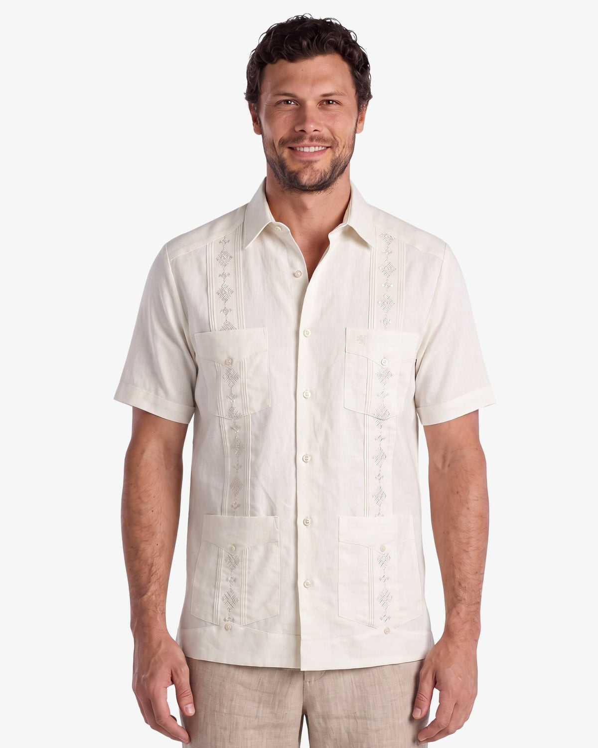 Manchester Guayabera Lino-Algodón Diseño Liso - Manchester