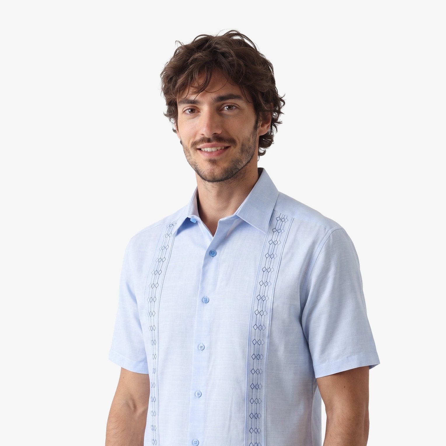 Manchester Guayabera Lisa Algodón-Poliéster Diseño Liso - Manchester