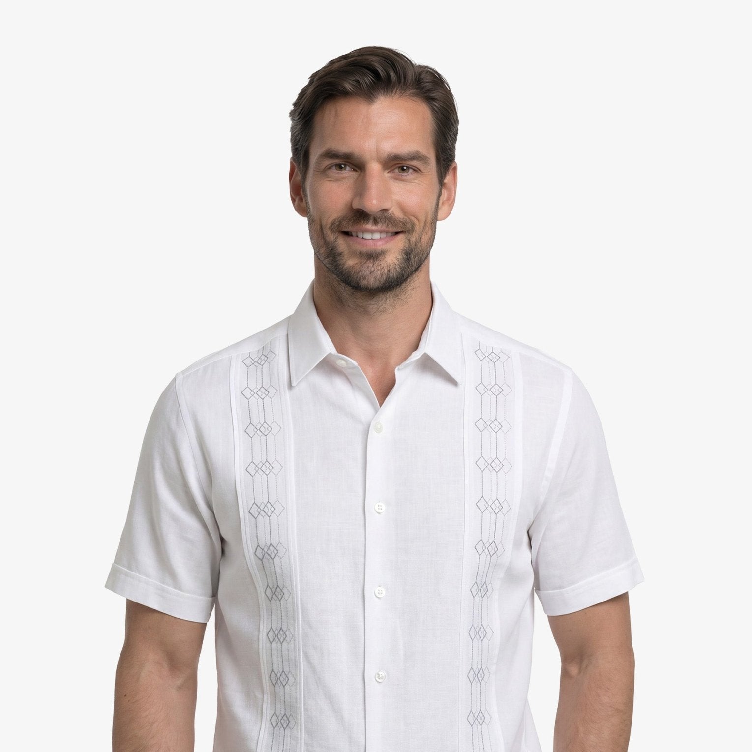 Manchester Guayabera Lisa Algodón-Poliéster Diseño Liso - Manchester