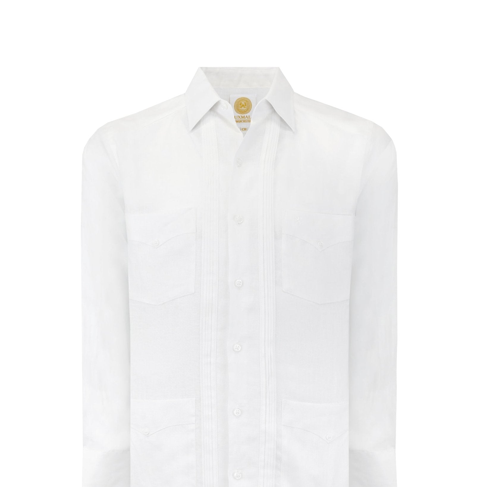 Manchester Guayabera Lisa con Puño Convertible de Lino - Manchester