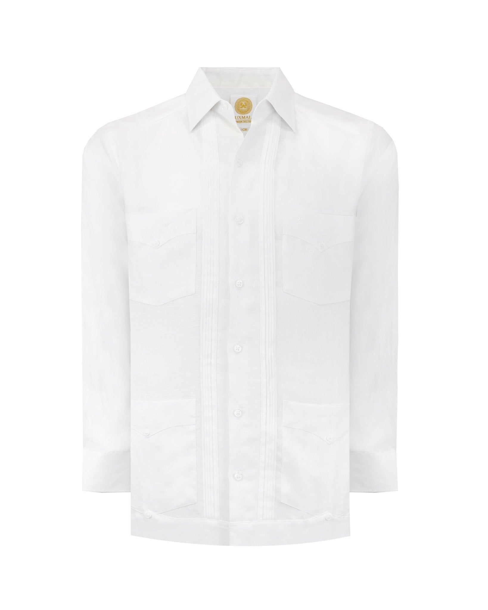 Manchester Guayabera Lisa con Puño Convertible de Lino - Manchester