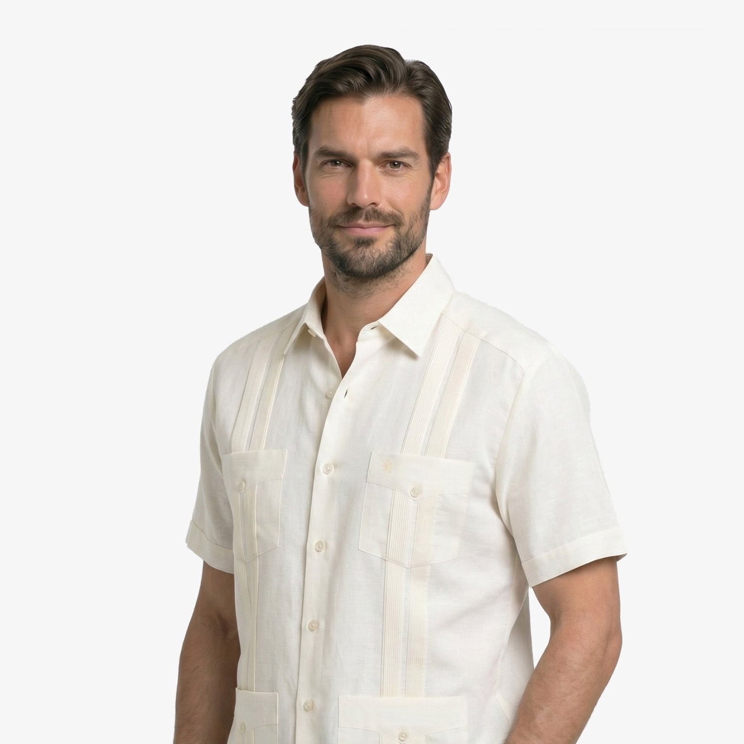 Manchester Guayabera Lisa Poliéster y Algodón - Manchester