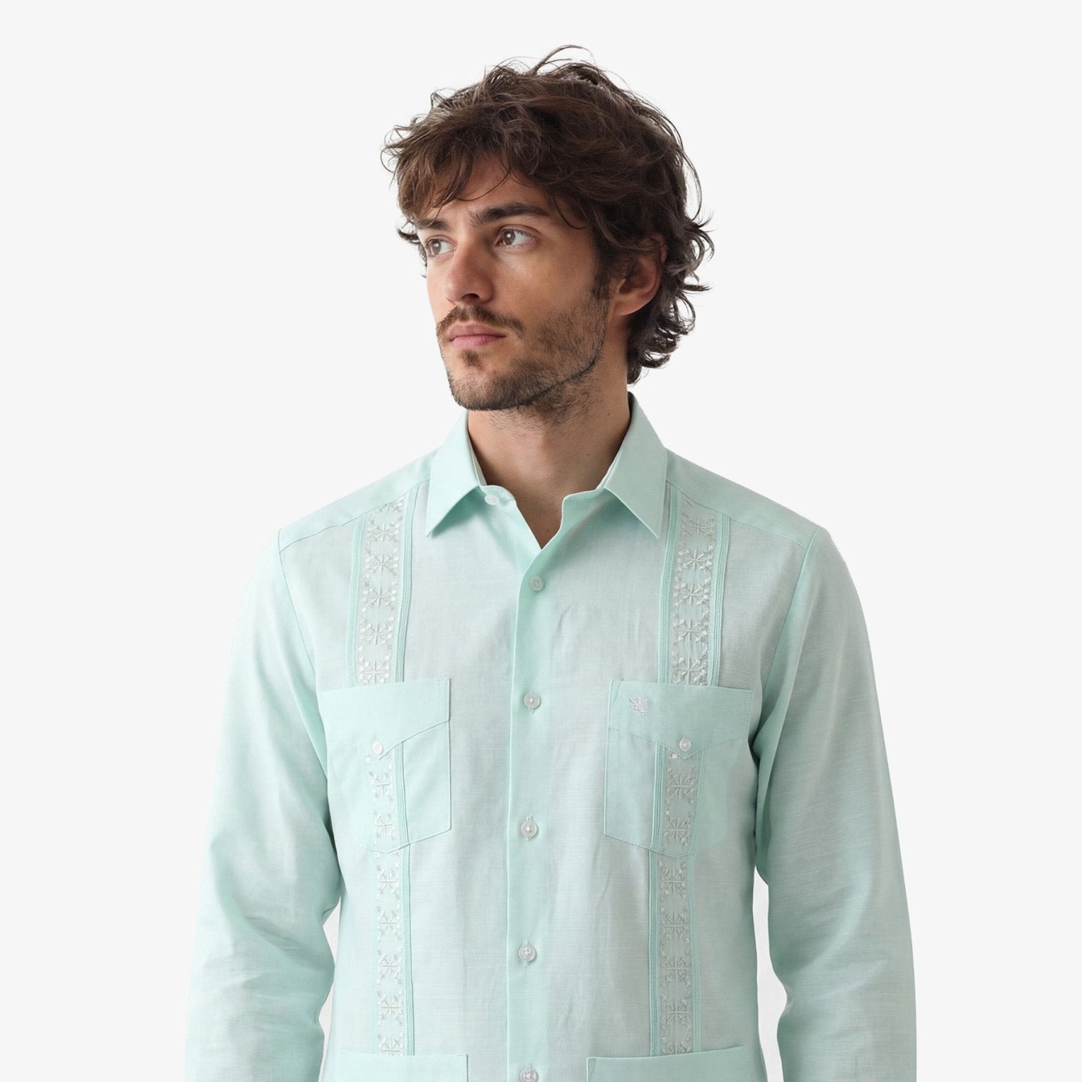 Manchester Guayabera Liso Algodón-Poliéster - Manchester