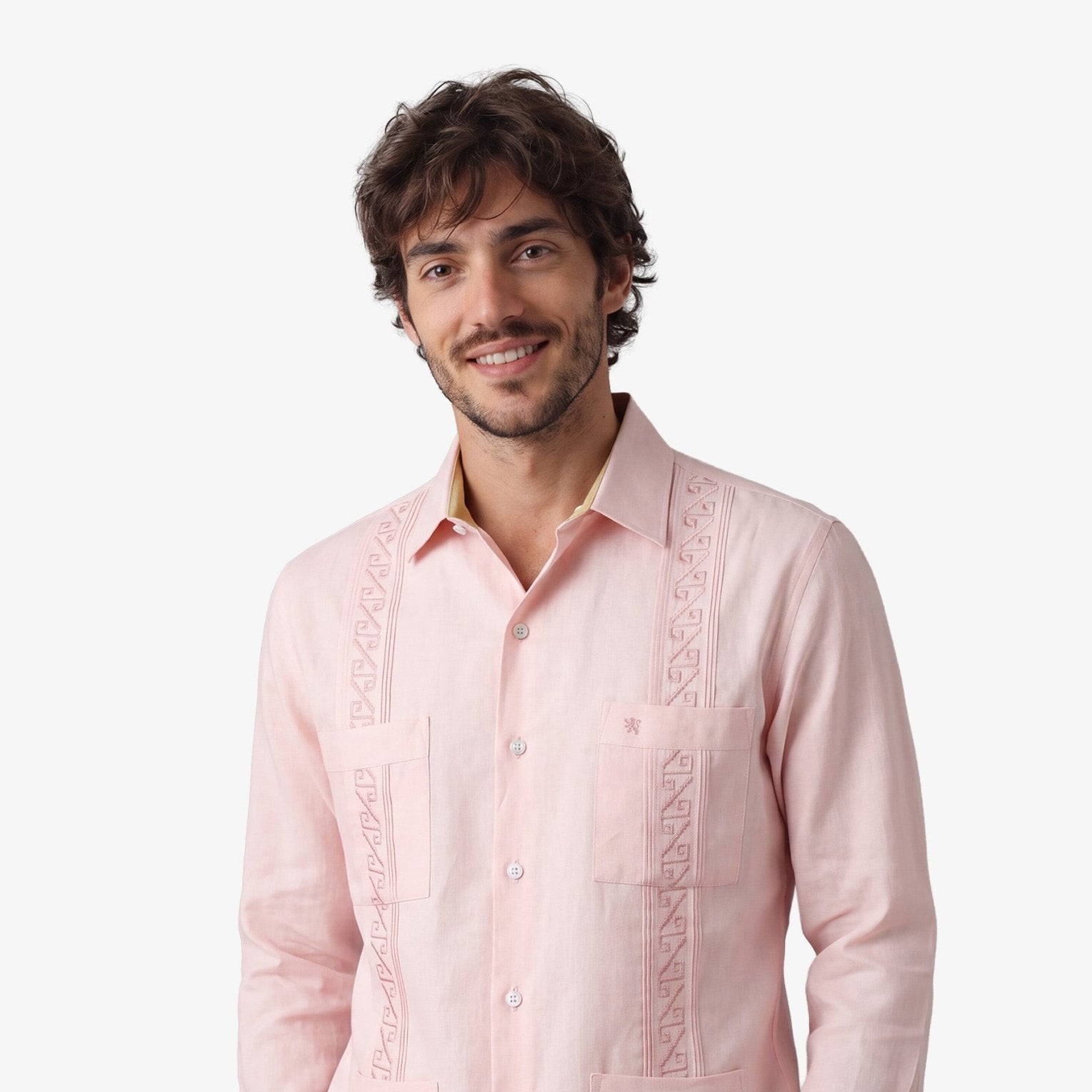 Manchester Guayabera Premium con Bordado Geométrico Elegante - Manchester