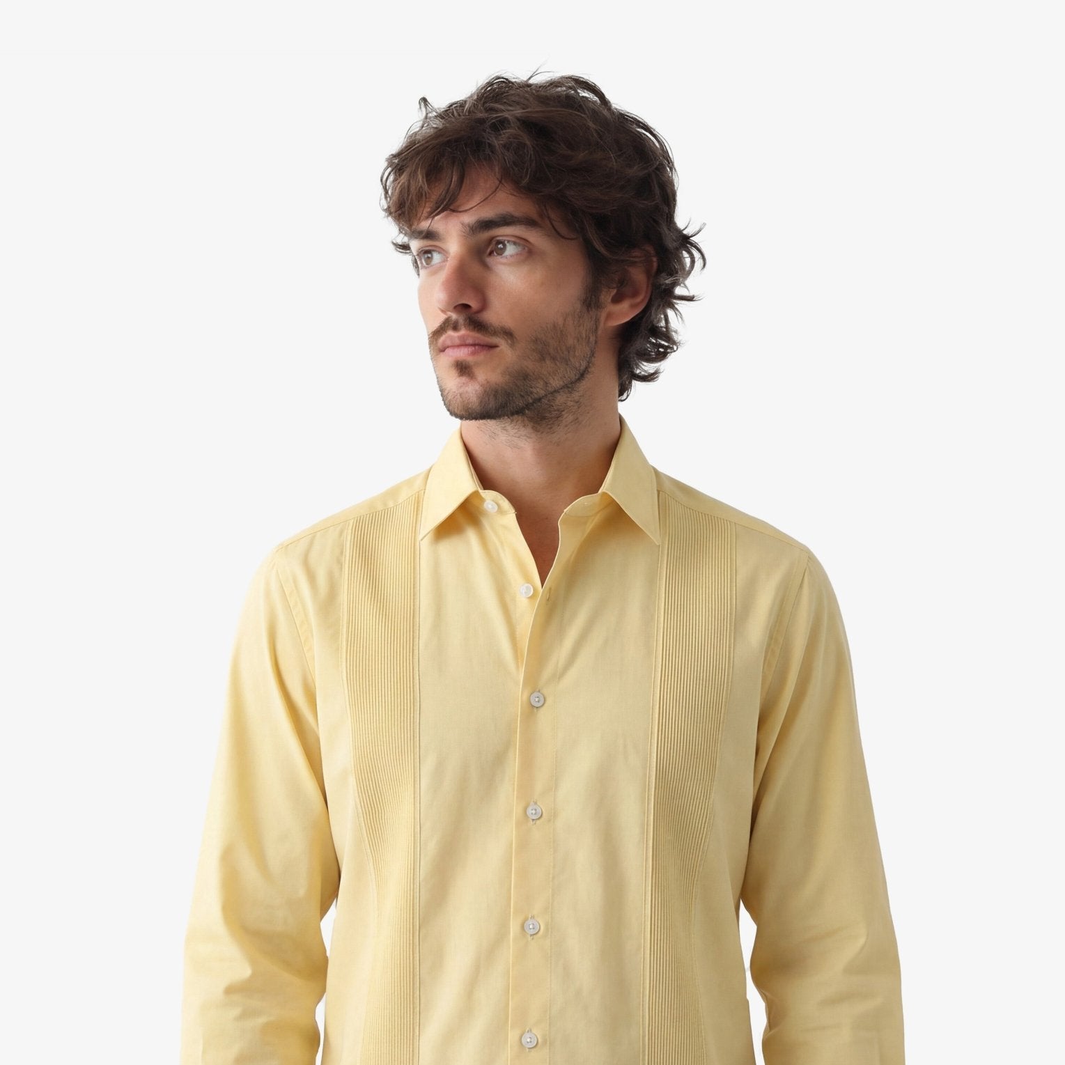 Manchester Guayabera sin Bolsas con Puño Convertible de Algodón y Poliéster - Manchester
