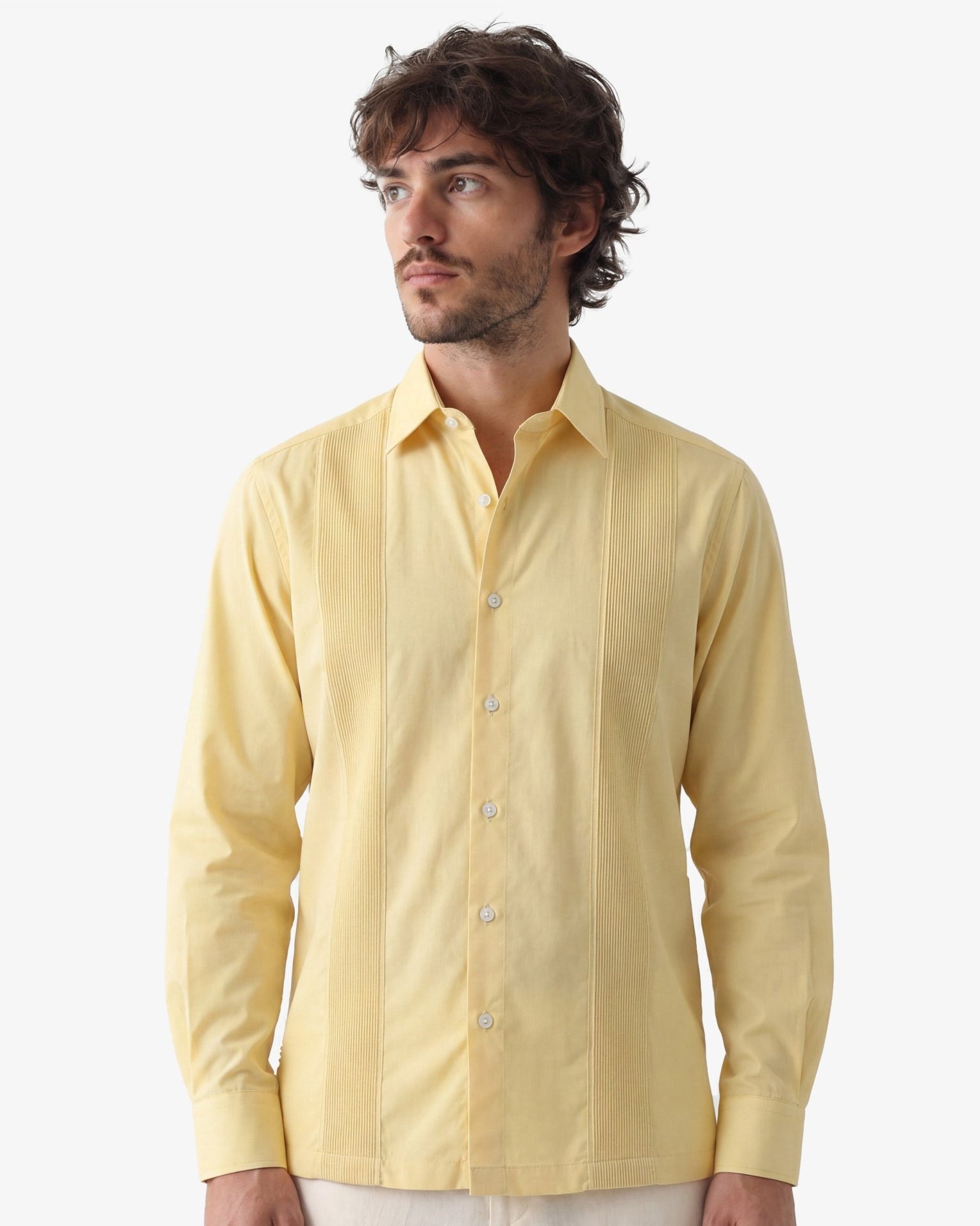 Manchester Guayabera sin Bolsas con Puño Convertible de Algodón y Poliéster - Manchester