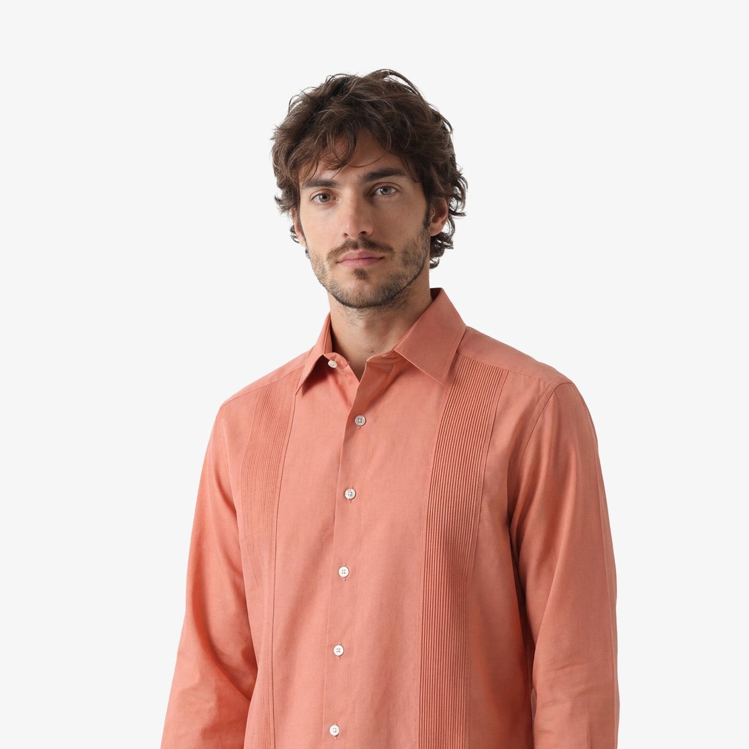 Manchester Guayabera sin Bolsas con Puño Convertible de Algodón y Poliéster - Manchester