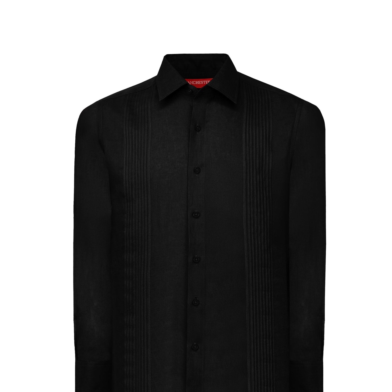 Manchester Guayabera sin Bolsas Slim Fit con Puño Convertible de Lino - Manchester