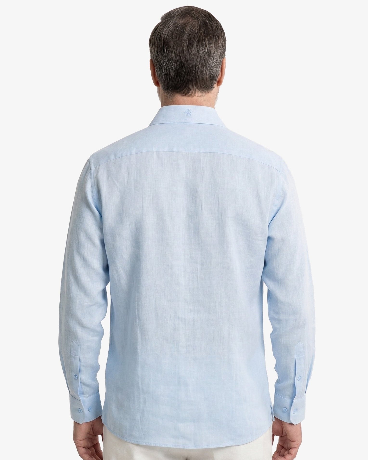 Manchester Guayabera sin Bolsas Slim Fit con Puño Convertible de Lino - Manchester
