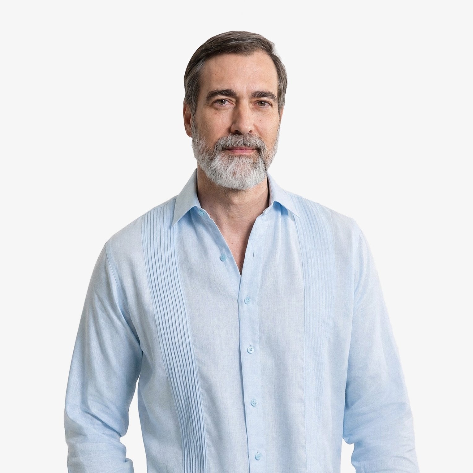 Manchester Guayabera sin Bolsas Slim Fit con Puño Convertible de Lino - Manchester