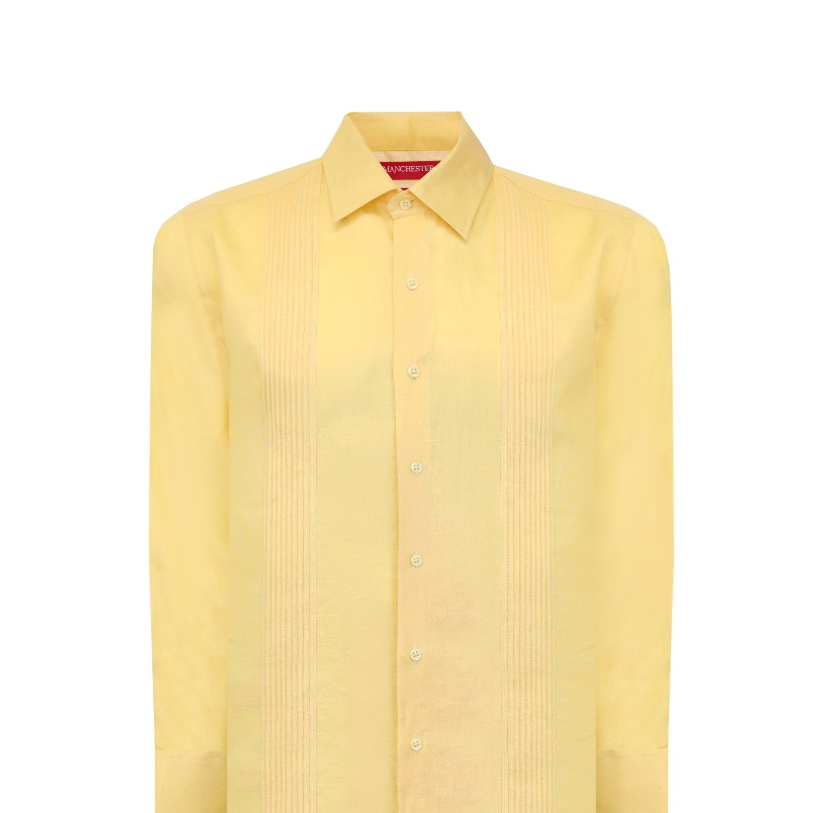 Manchester Guayabera sin Bolsas Slim Fit con Puño Convertible de Lino - Manchester
