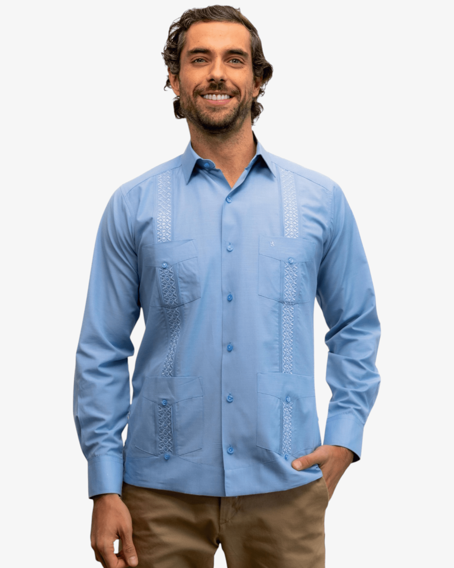 Manchester Guayabera Slim Fit Algodón-Poliéster - Manchester
