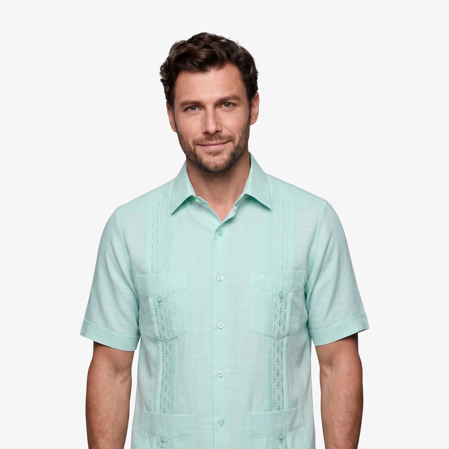 Manchester Guayabera Tradicional Alforzas Bordado Vertical - Manchester
