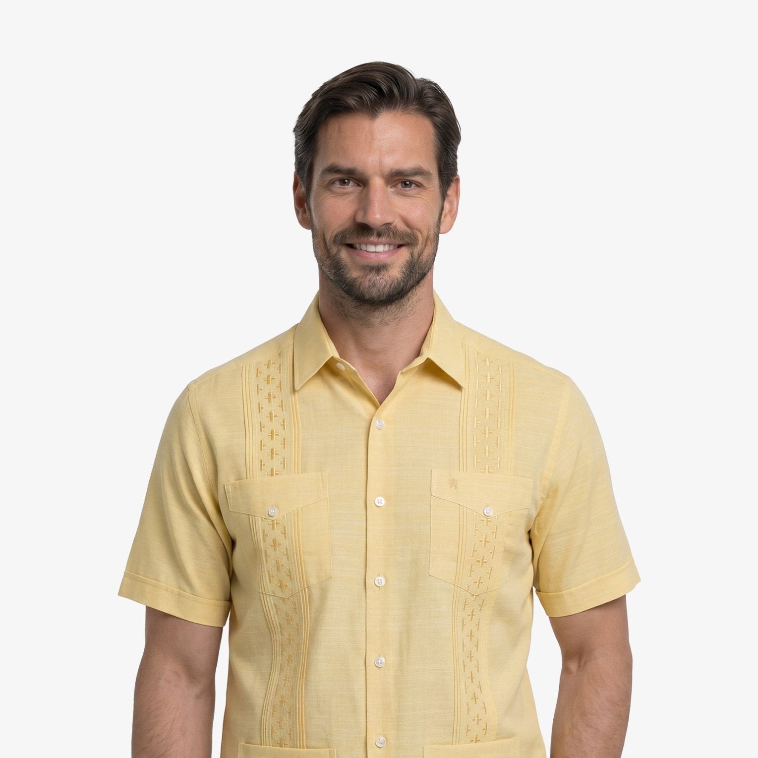 Manchester Guayabera Tradicional Alforzas Bordado Vertical - Manchester
