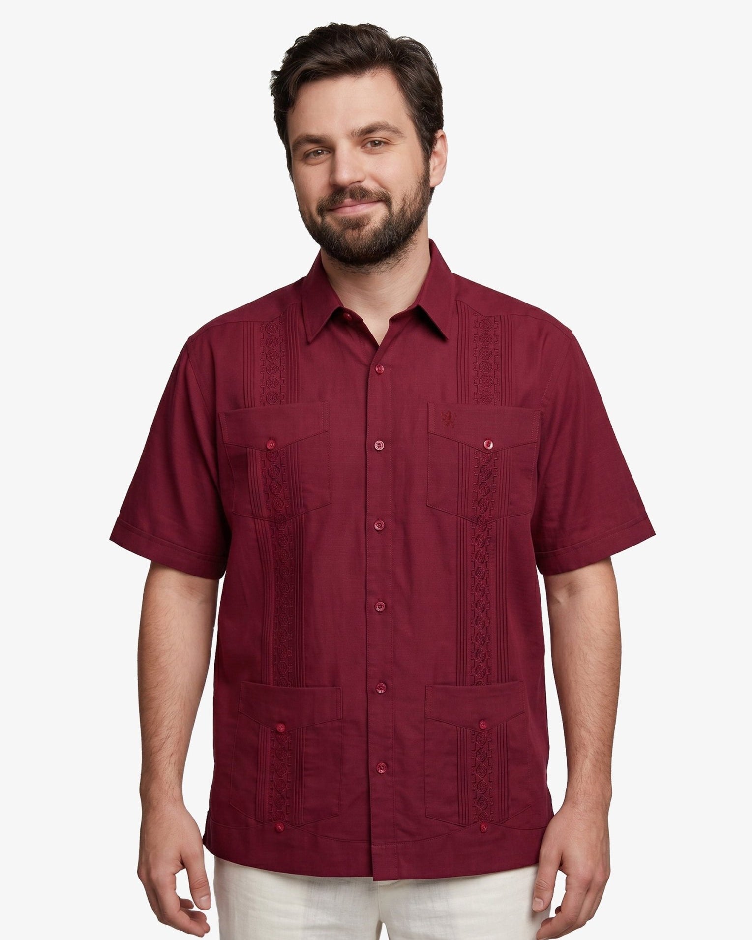 Manchester Guayabera Tradicional Big And Tall - Manga Corta - Manchester