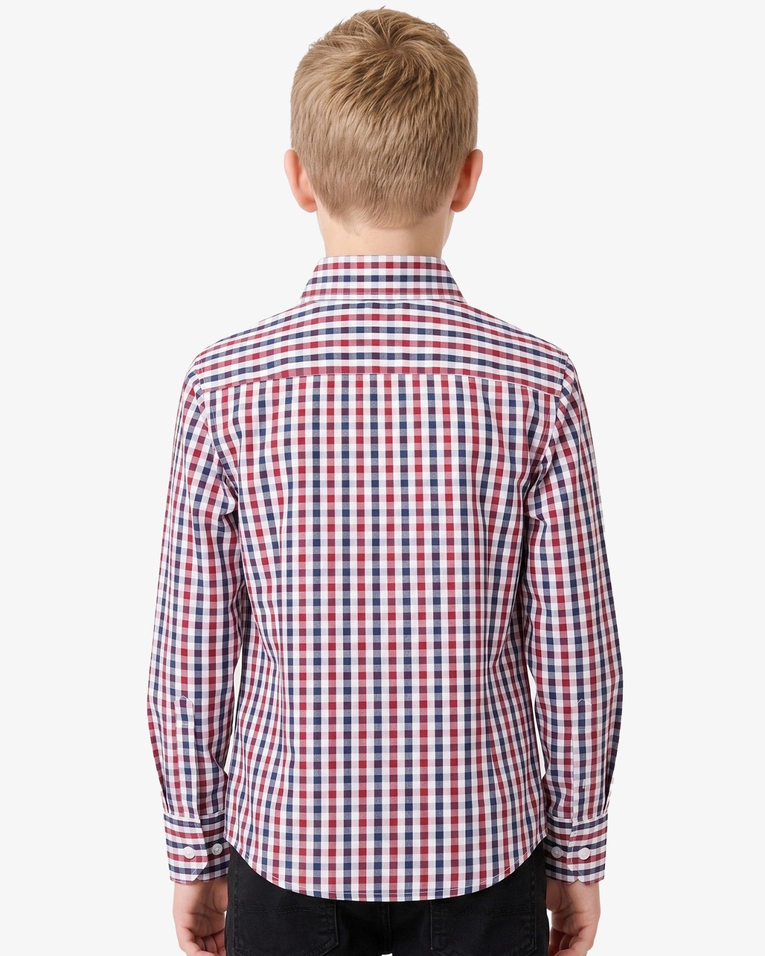 Manchester Junior Camisa Casual Gingham Button Down - Manga Larga - Manchester