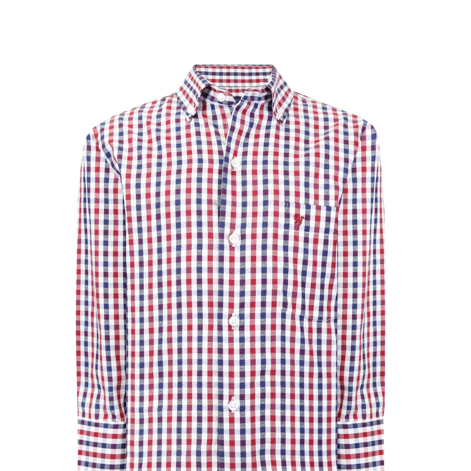 Manchester Junior Camisa Casual Gingham Button Down - Manga Larga - Manchester