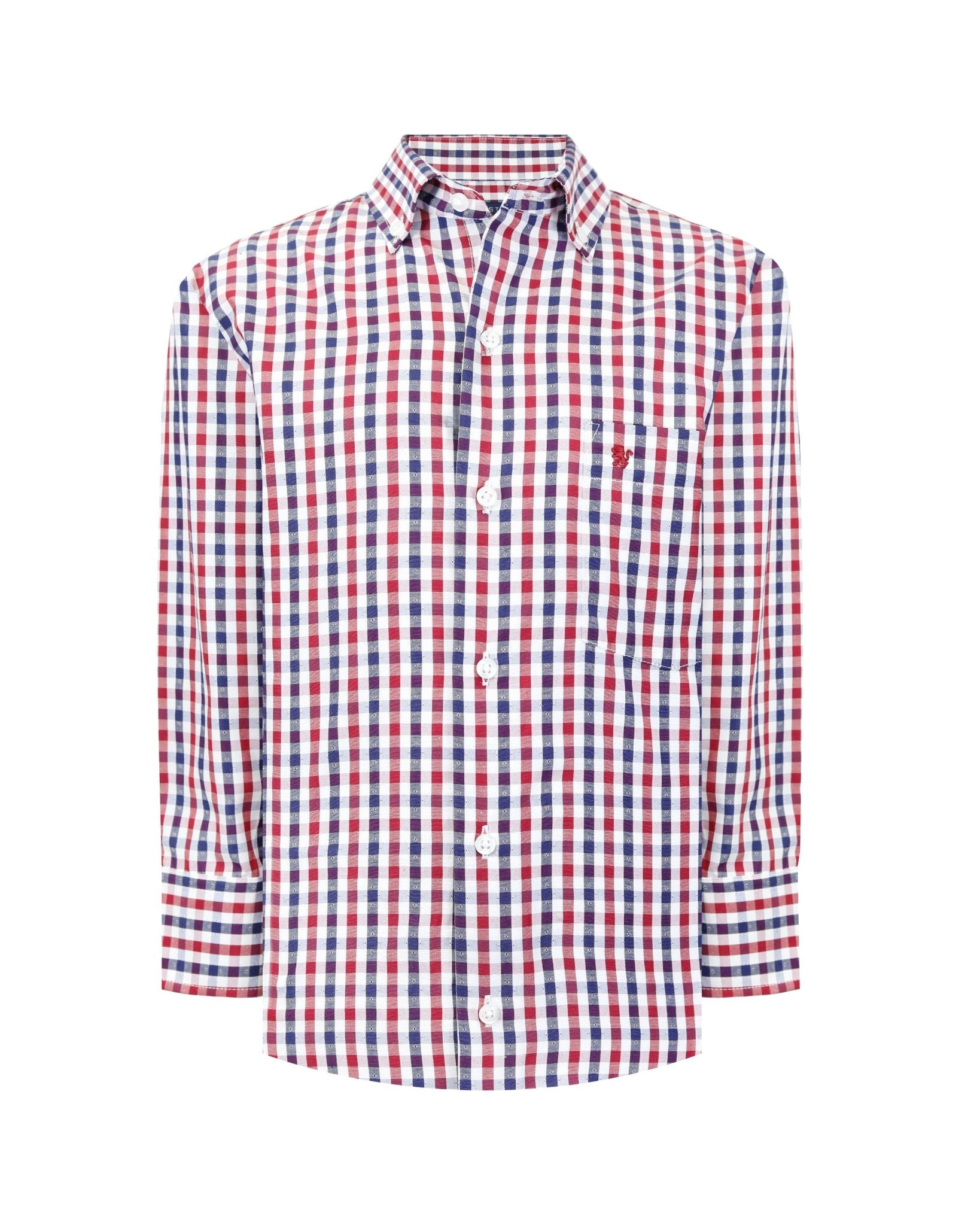 Manchester Junior Camisa Casual Gingham Button Down - Manga Larga - Manchester