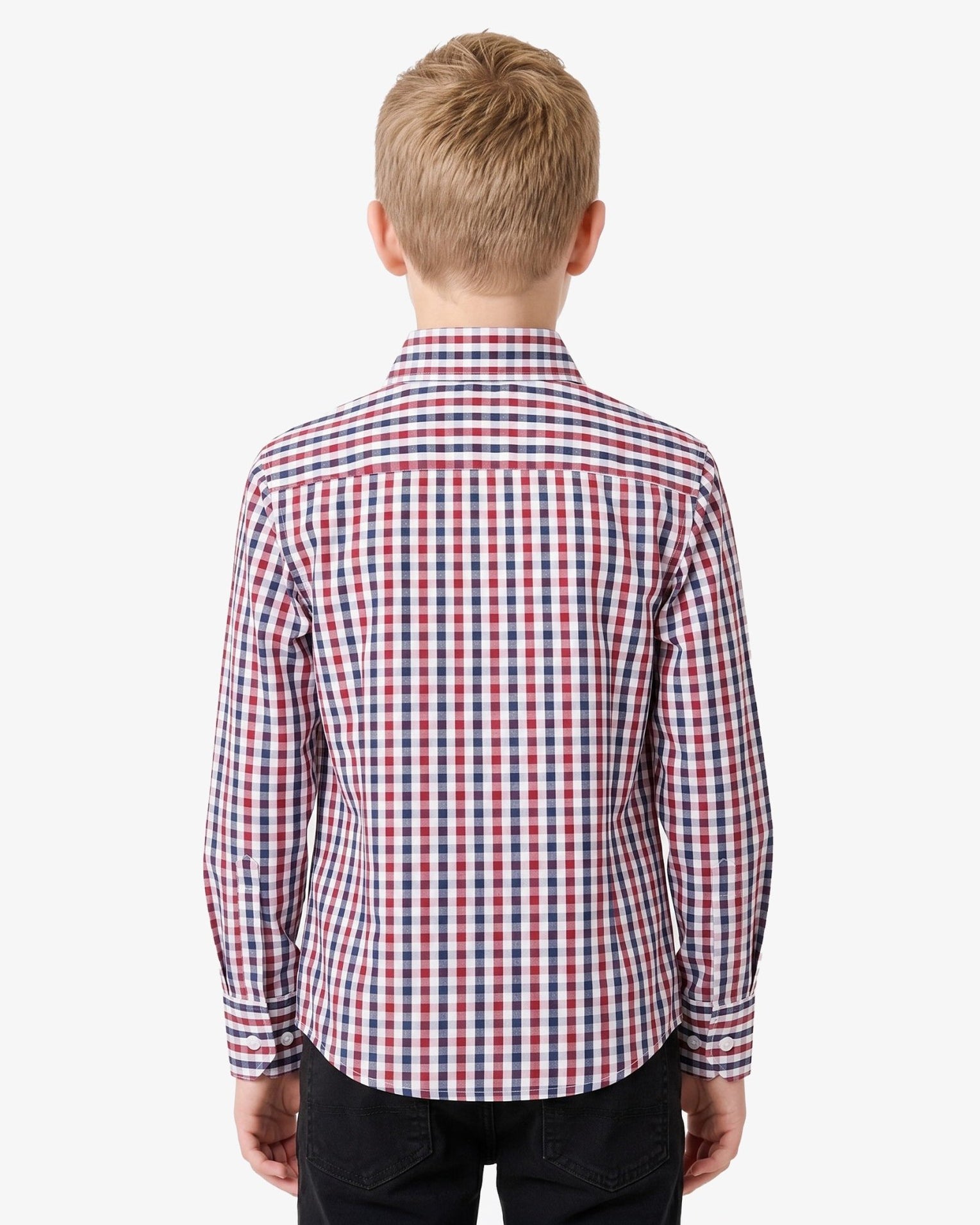 Manchester Junior Camisa Casual Gingham Button Down - Manga Larga - Manchester