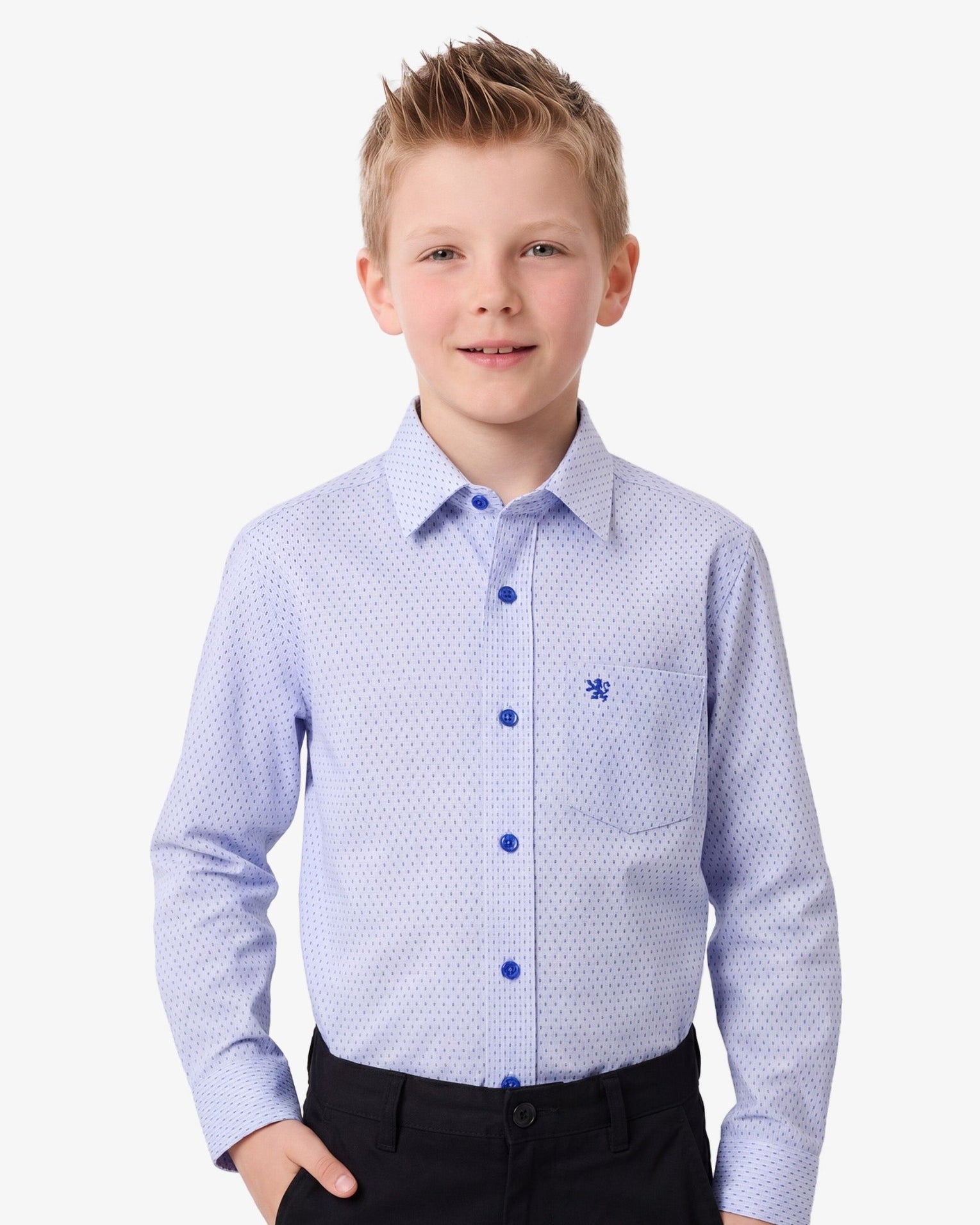 Manchester Junior Camisa Vestir Manga Larga Lisa - Manchester