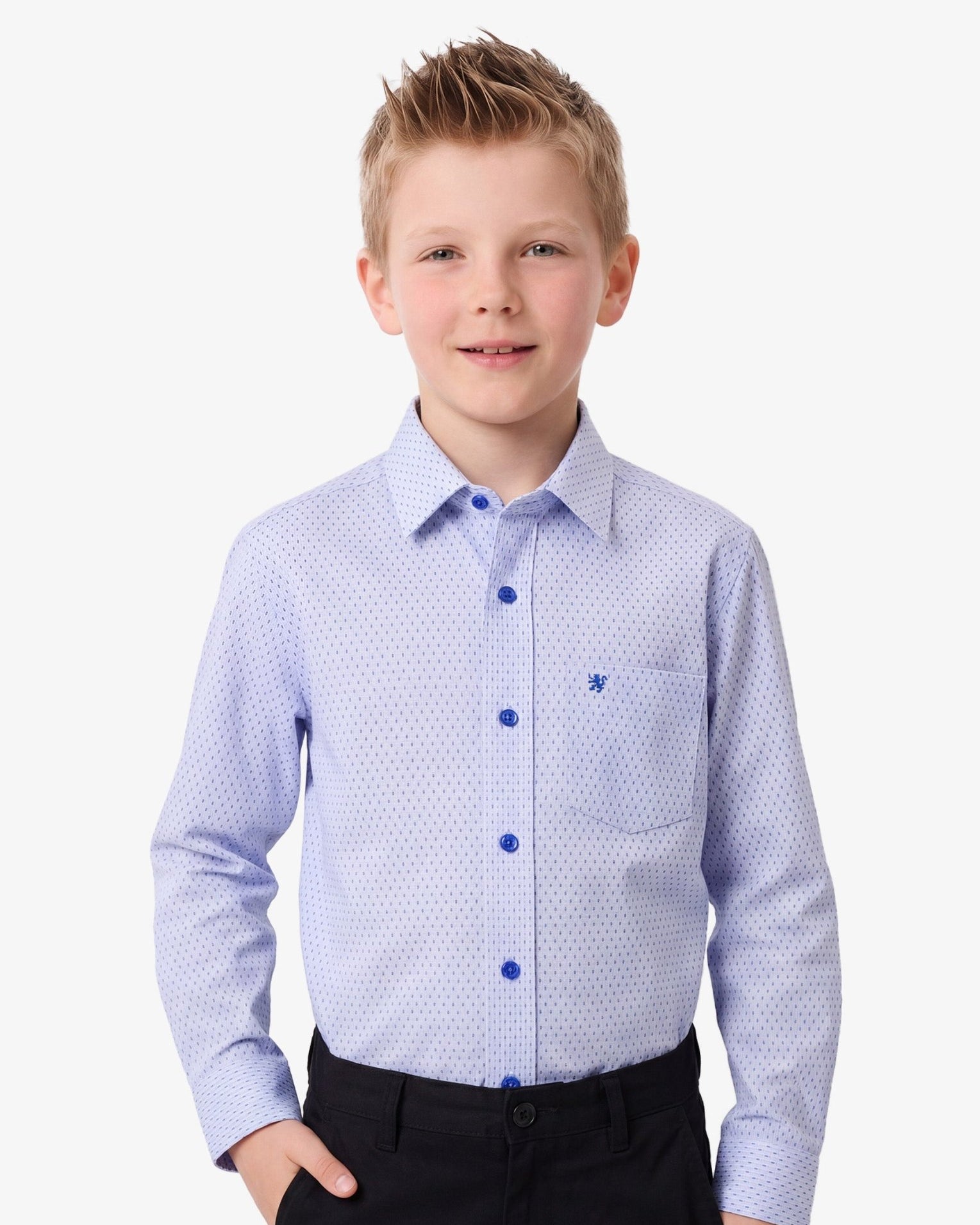 Manchester Junior Camisa Vestir Manga Larga Lisa - Manchester