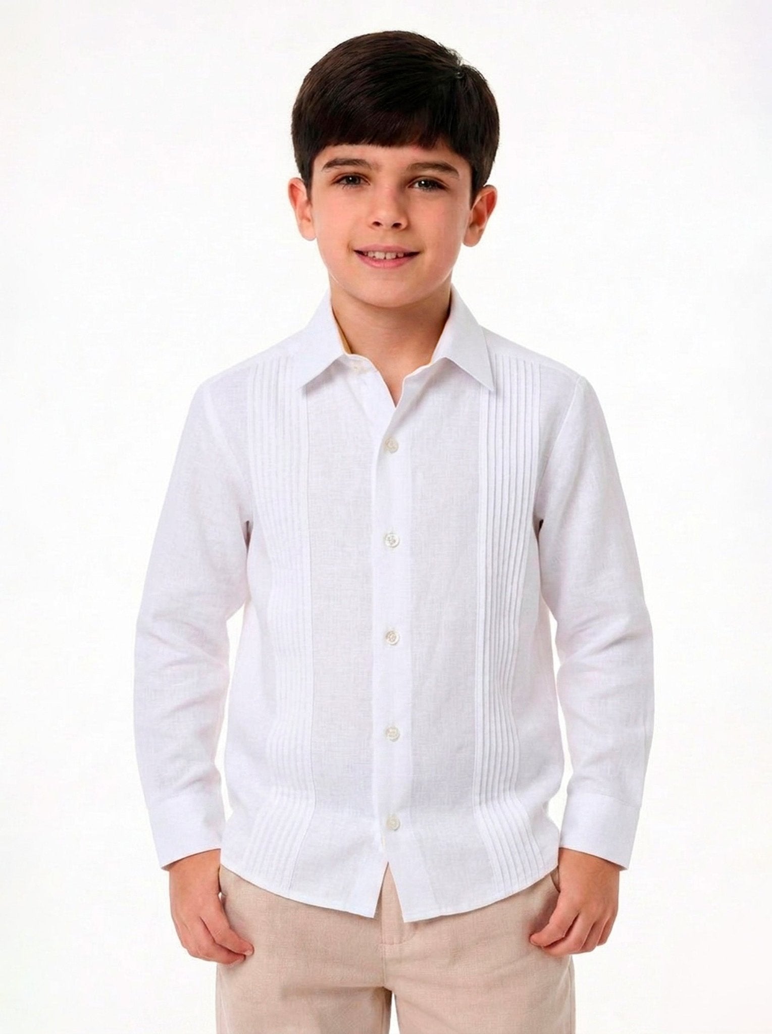 Manchester Junior Guayabera 100% Lino - Manga Larga - Manchester