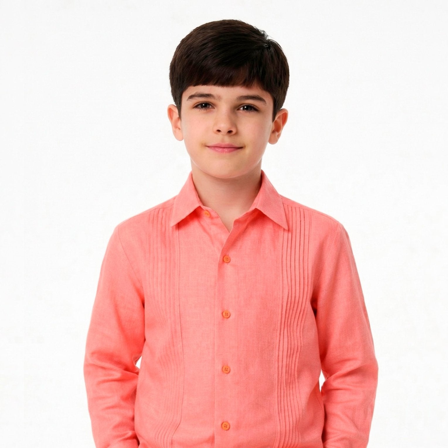 Manchester Junior Guayabera 100% Lino - Manga Larga - Manchester