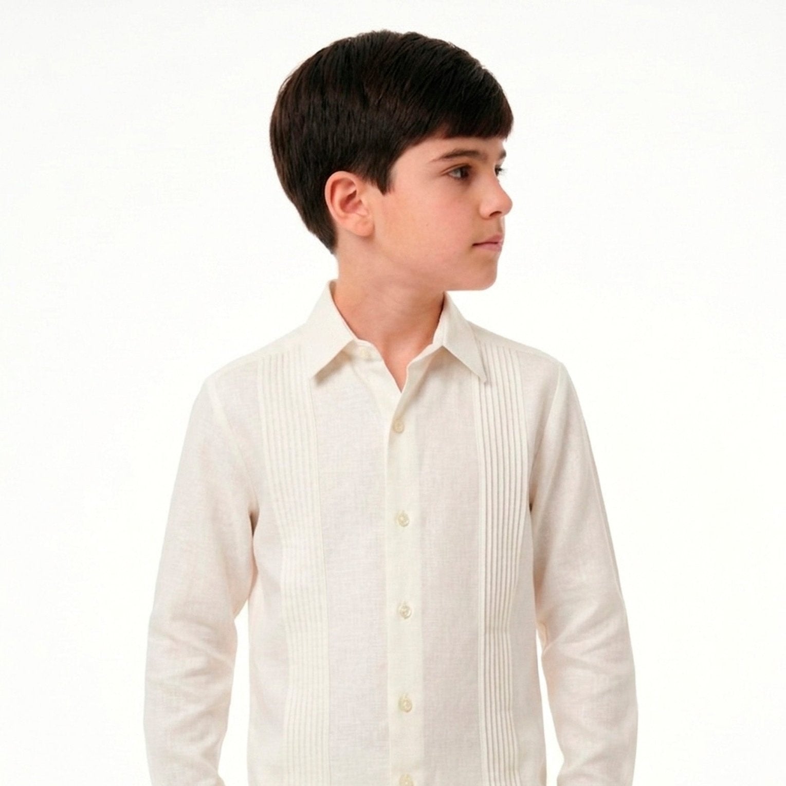 Manchester Junior Guayabera 100% Lino - Manga Larga - Manchester