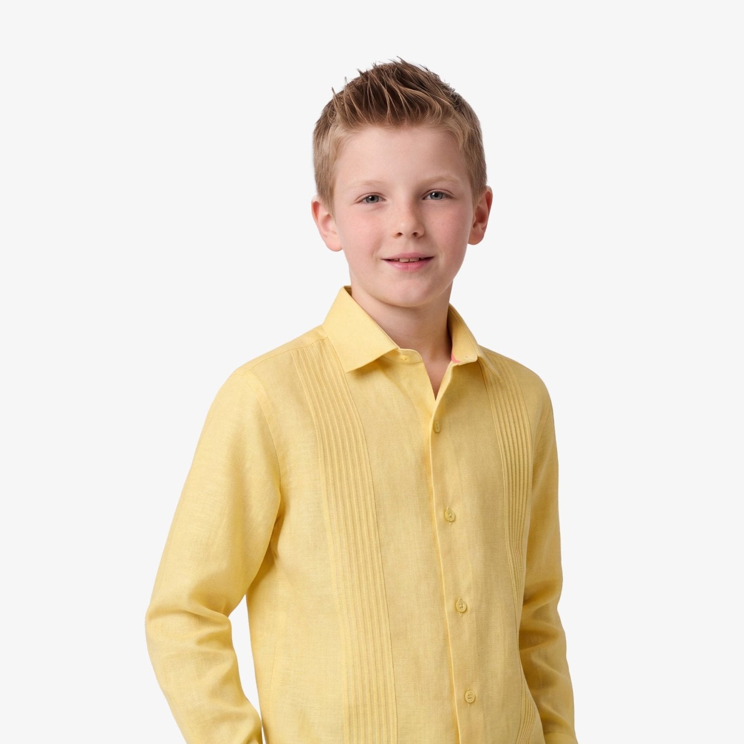 Manchester Junior Guayabera 100% Lino - Manga Larga - Manchester