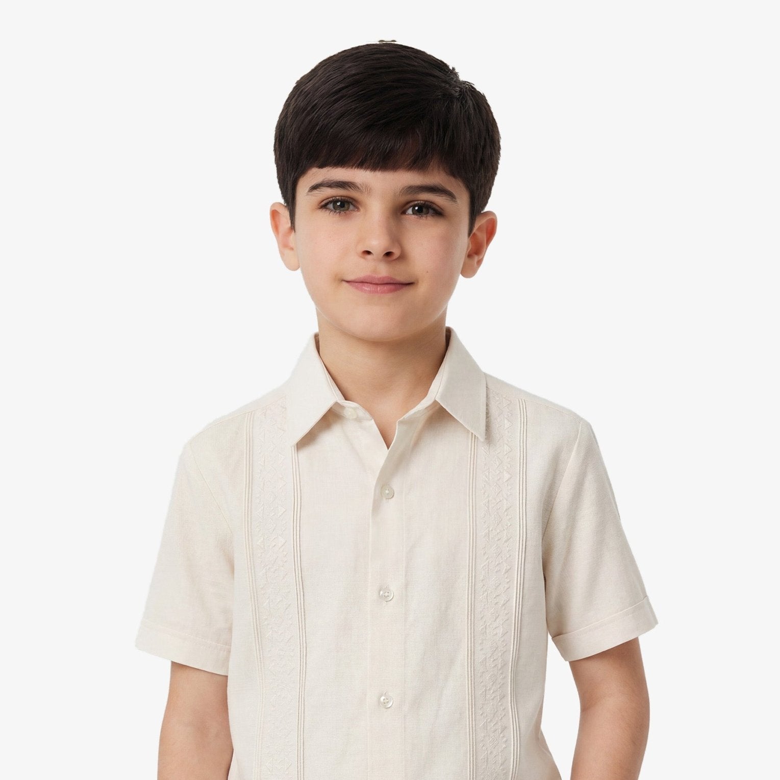 Manchester Junior Guayabera Bordado Hueso color hueso para niño
