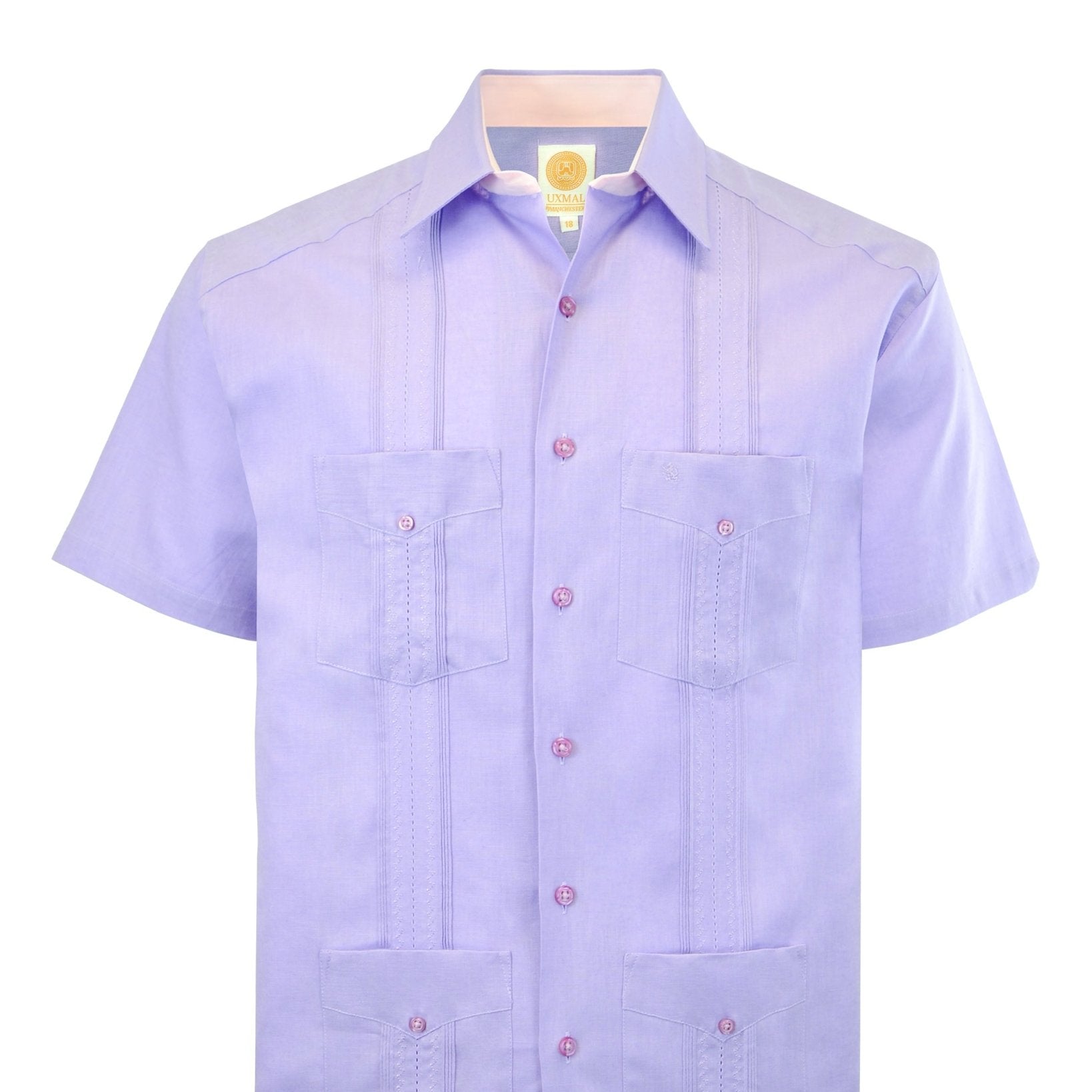 Manchester Junior Guayabera Manga Corta - Mezcla Lino - Manchester