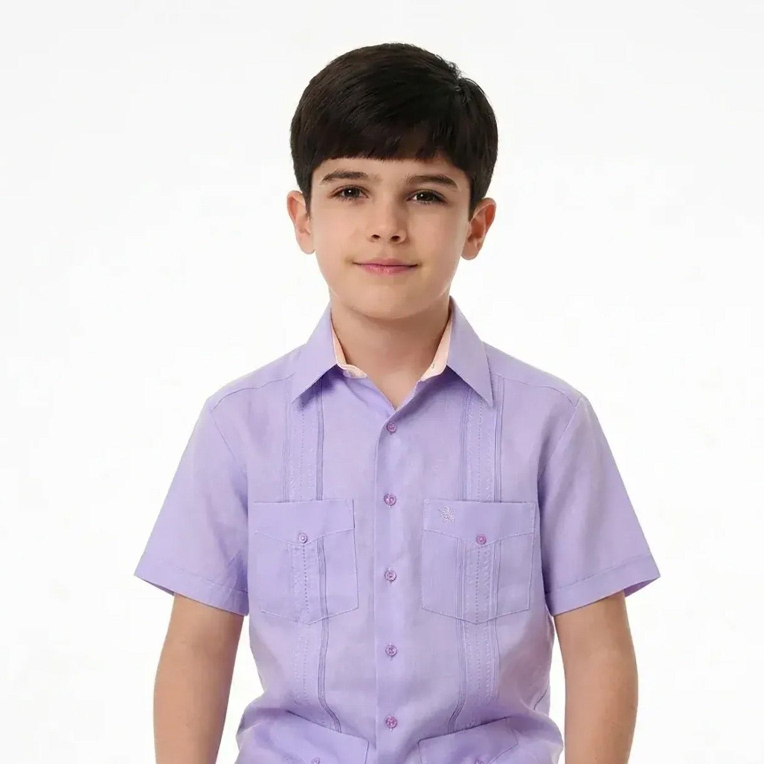 Manchester Junior Guayabera Manga Corta - Mezcla Lino - Manchester