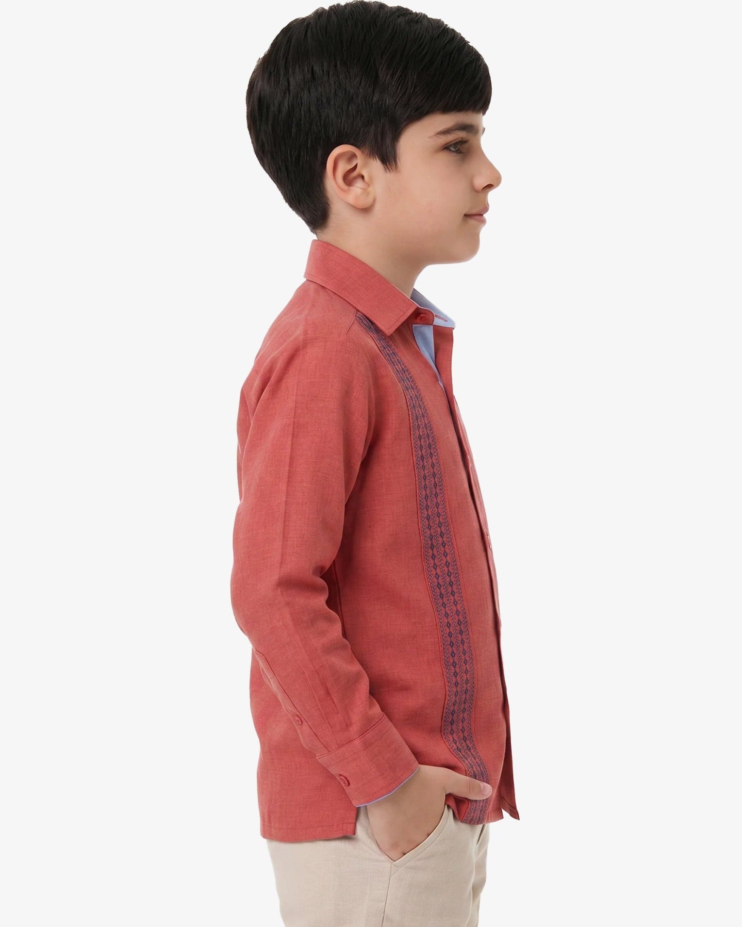 Manchester Junior Guayabera Roja color rojo para niño