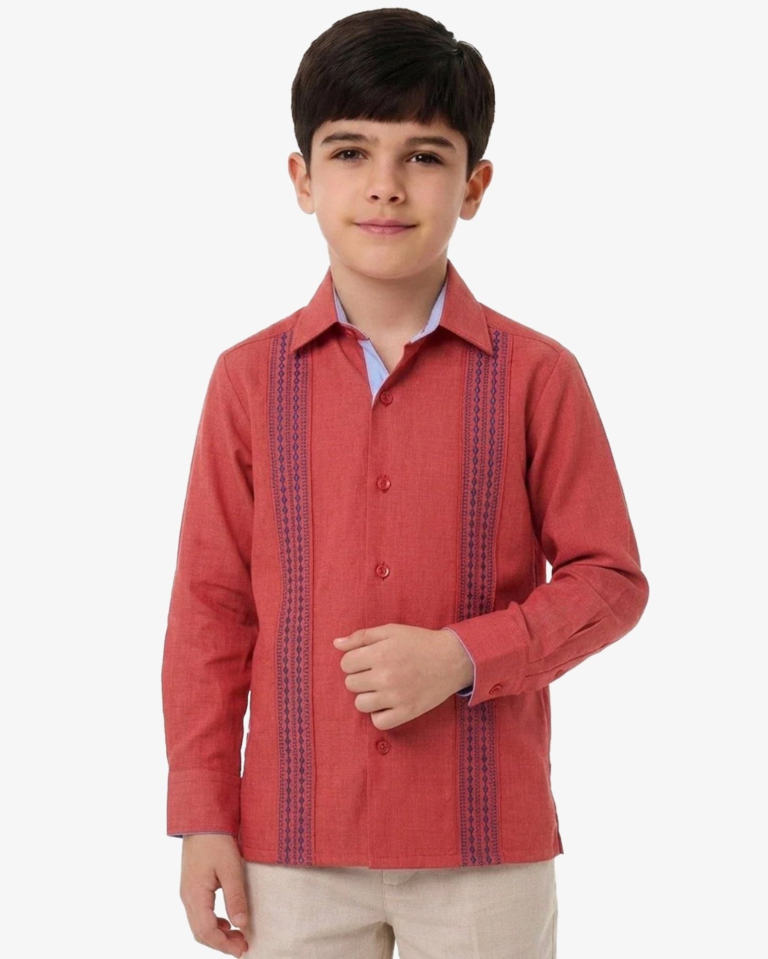 Manchester Junior Guayabera Roja color rojo para niño