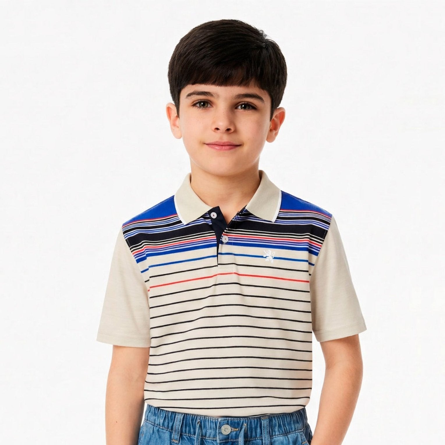Manchester Junior Polo Patrón Lineal 100% Algodón - Manga Corta - Manchester