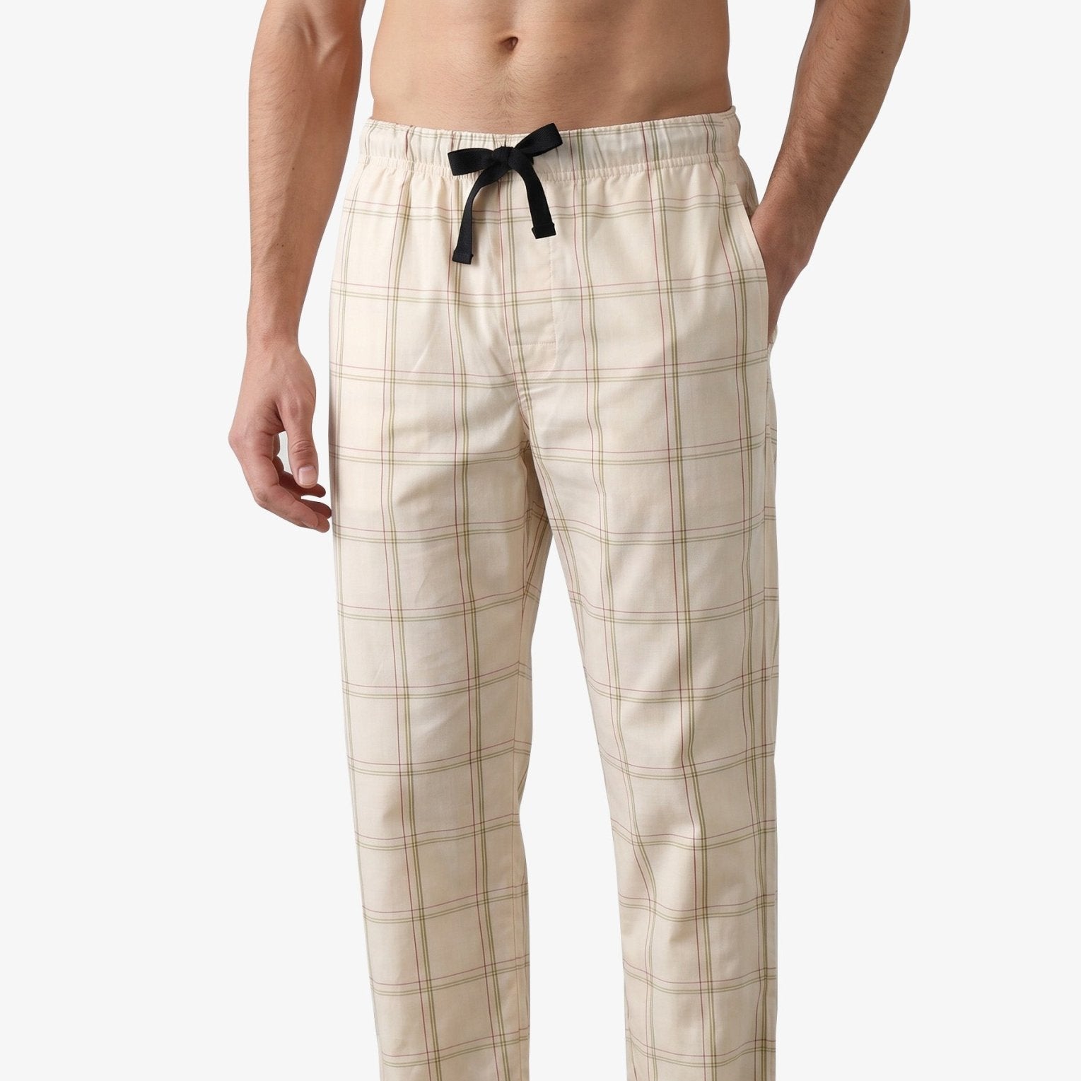 Manchester Pantalón de Pijama Patrón Cuadrado Algodón y Poliéster color melon para hombre