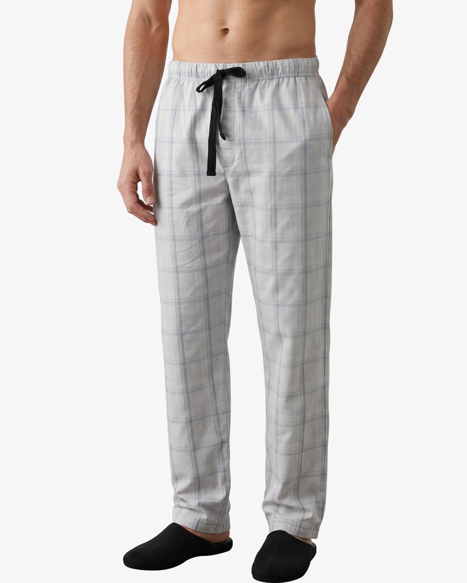 Manchester Pantalón de Pijama Patrón Cuadrado Algodón y Poliéster color gris para hombre
