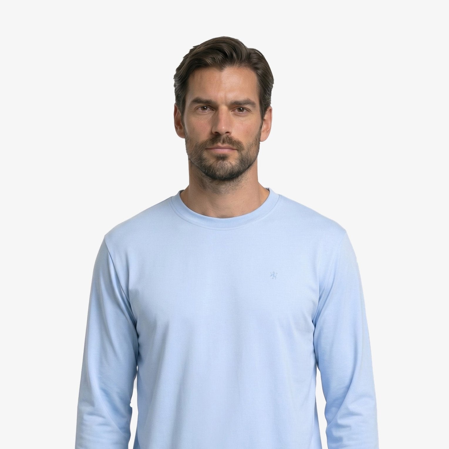 Manchester Playera Cuello Redondo Poliéster-Algodón - Manga Larga color plumbago para hombre