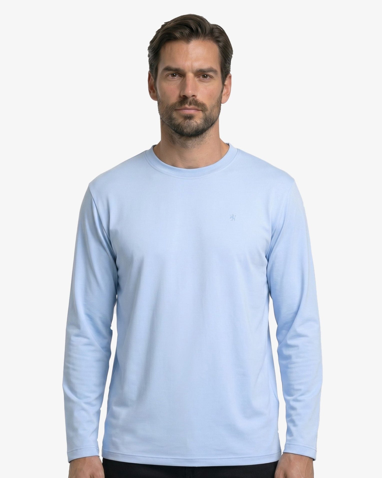 Manchester Playera Cuello Redondo Poliéster-Algodón - Manga Larga color plumbago para hombre