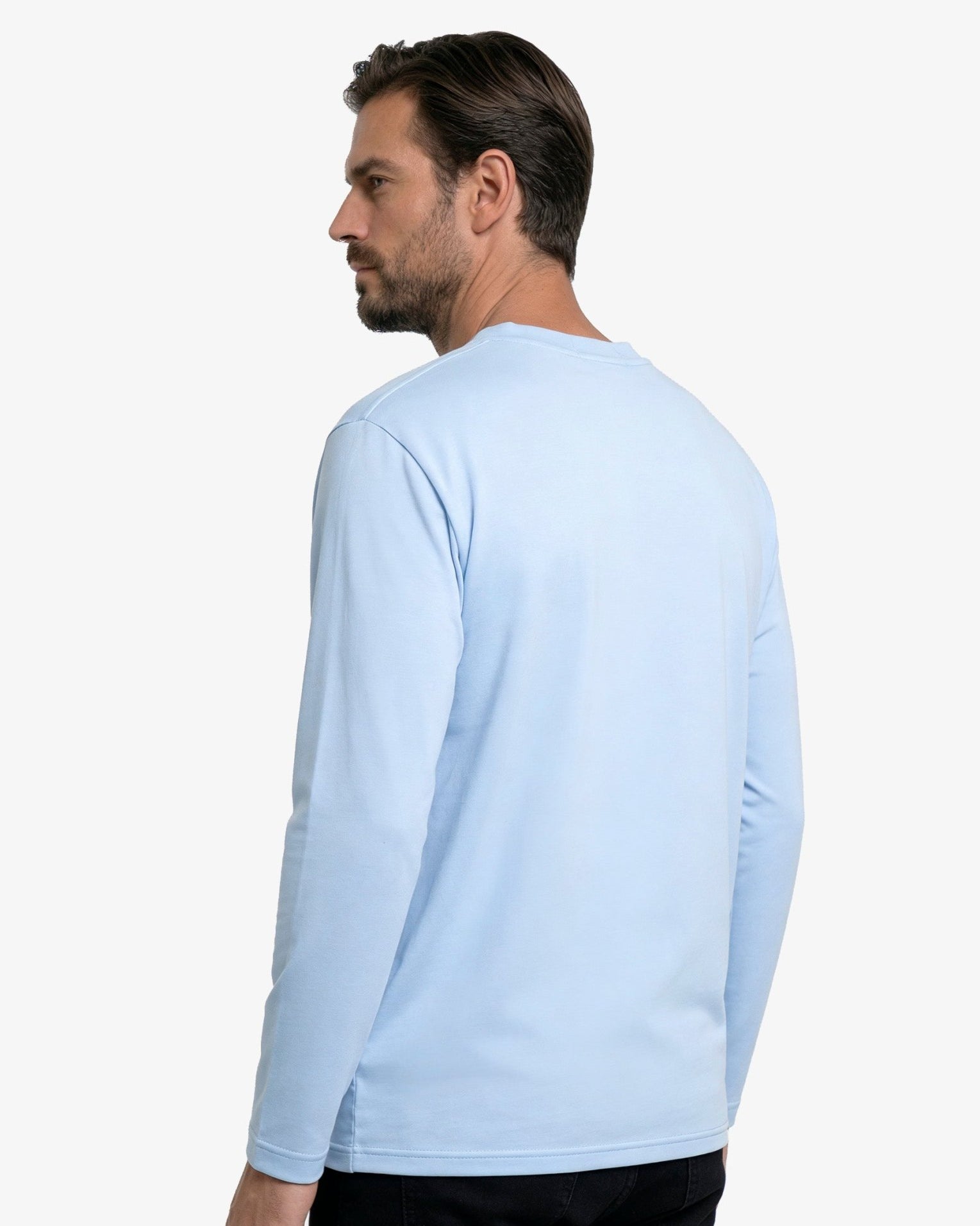 Manchester Playera Cuello Redondo Poliéster-Algodón - Manga Larga color plumbago para hombre