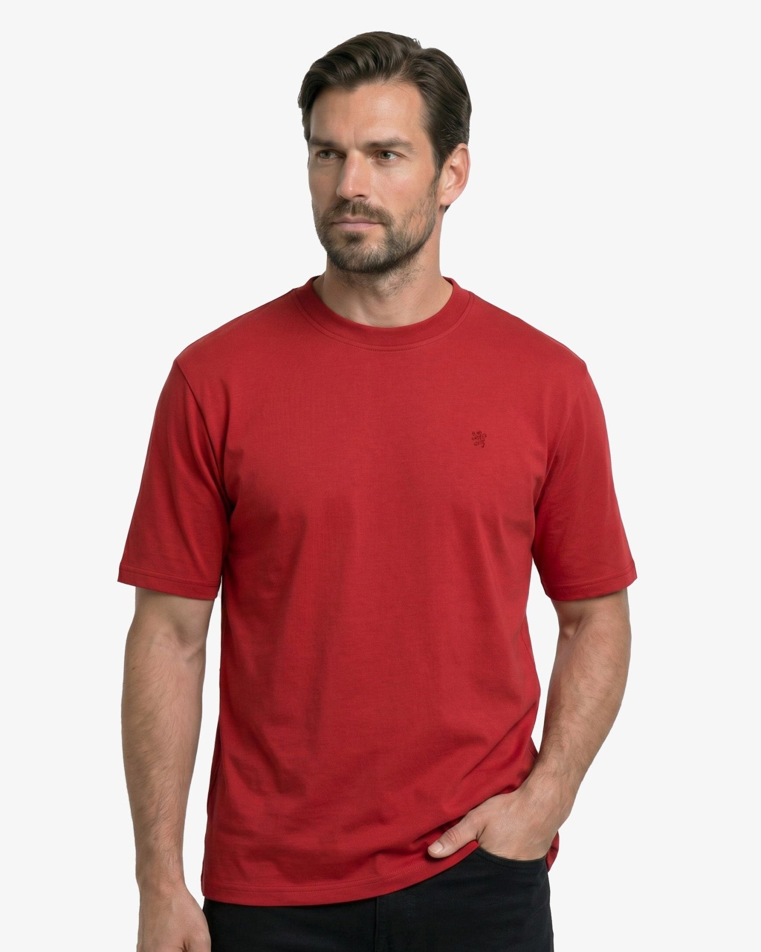 Manchester Playera Lisa color rojo para hombre